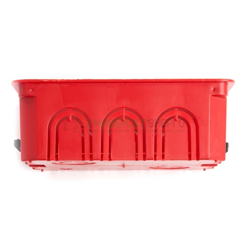 Коробка монтажная для полых стен, с пластиковыми зажимами, с крышкой, 120*92*45мм STEKKER EBX30-02-1-20-120, красный 49008 фото 5