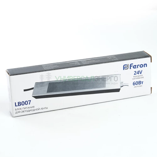 Трансформатор электронный для светодиодной ленты 60W 24V (драйвер), LB007 48057 фото 2