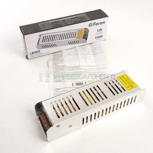 Трансформатор электронный для светодиодной ленты 150W 12V (драйвер), LB009 21496 фото 6