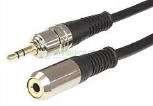Шнур 3.5 Stereo Plug - 3.5 Stereo Jack 5м (GOLD) металл Rexant 17-4026