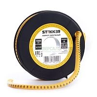 Кабель-маркер "8" для провода сеч.4мм2 STEKKER CBMR40-8 , желтый, упаковка 500 шт 39118