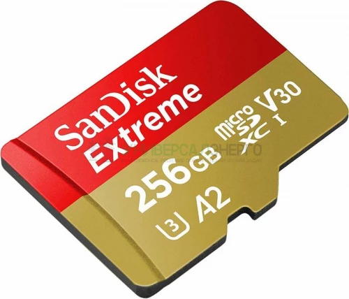 Карта памяти Extreme microSDXC 256GB + SD Adapter + Rescue Pro Deluxe 160MB/s A2 C10 V30 UHS-I U5 SANDISK SDSQXA1-256G-GN6MA фото 3