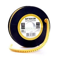 Кабель-маркер "7" для провода сеч.6мм2 STEKKER CBMR60-7 , желтый, упаковка 350 шт 39130