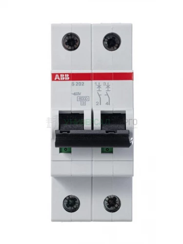 Выключатель автоматический модульный 2п B 20А 6кА S202 B20 ABB 2CDS252001R0205 фото 3