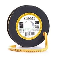 Кабель-маркер &quot;L&quot; для провода сеч.1.5мм2 STEKKER CBMR15-L , желтый, упаковка 1000 шт 39094