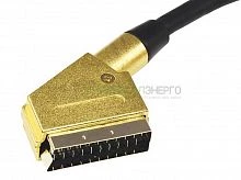 Шнур SCART Plug - SCART Plug 21pin 3м (gold-gold) металл Rexant 17-1115-1