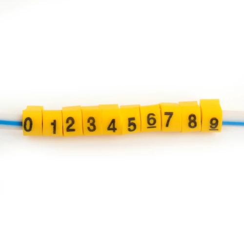 Набор кабель-маркеров "0-9" STEKKER для провода сеч. до 6мм2, желтый CBMR40-S1 (DIY упак 10 отрез. по 30 шт) 49394 фото 4