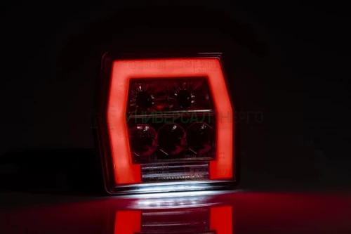 Фонарь задний LED 12-36 В, 4-функциональный с освещением номерного знака, cтекло прозрачное c проводом  1.0м. FRISTOM FT-120 T LED фото 3