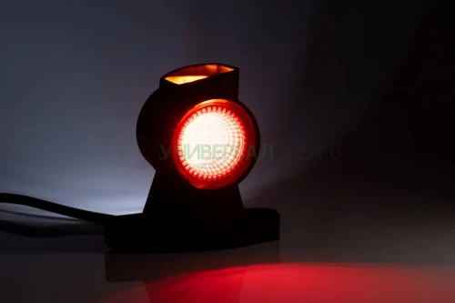 Фонарь габаритный LED 3-х цветный правый на прямой короткой резиновой ножке с проводом 05м – работа в диапазоне 12В- 30В FRISTOM FT-140 A P LED фото 2