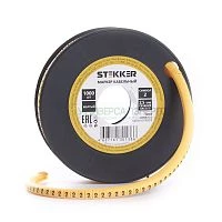 Кабель-маркер &quot;2&quot; для провода сеч.1.5мм2 STEKKER CBMR15-2 , желтый, упаковка 1000 шт 39088
