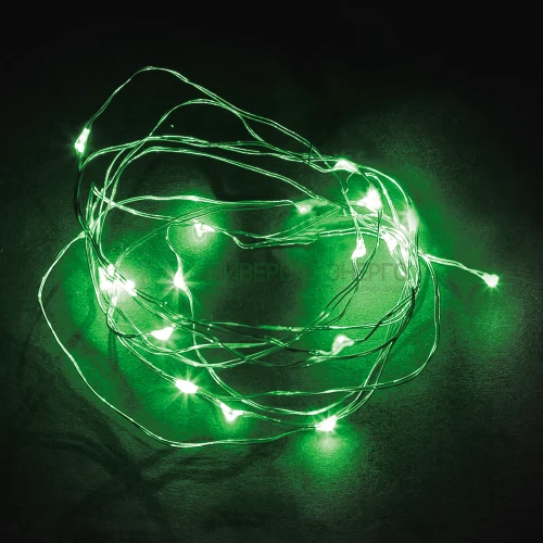 Светодиодная гирлянда Feron CL570 линейная, зеленый, 2м + 0.5м, с питанием от батареек, прозрачный шнур 32366 фото 4