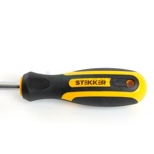 Отвертка шлицевая STEKKER SL 4.0 х 100 мм Cr-V двухкомпонентная рукоятка, SDM-SL40-100 39772 фото 4