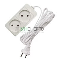 Удлинитель 2х1.5м без заземл. 6А IP20 1.3кВт ШВВП Союз 481S-0201