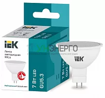 Лампа светодиодная Eco 7Вт MR16 софит 4000К нейтр. бел. GU5.3 630лм 230-240В IEK LLE-MR16-7-230-40-GU5