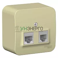 Розетка компьютерная + телефонная 2-м ОП Blanca RJ45 кат.5E + RJ11 с изолир. пластиной беж. SE BLNIA045117