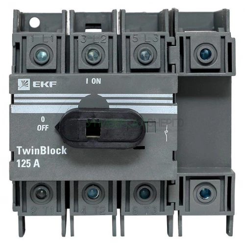 Рубильник 4п 125А с рукояткой управления для прямой установки TwinBlock EKF tb-125-4p-f фото 5
