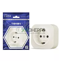 Розетка 1-м ОП Frea 16А IP20 250В с заземл. АБС-пластик беж. TOKOV ELECTRIC TKE-FR-R1Z-C02