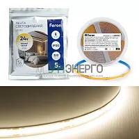 Светодиодная LED лента Feron LS530, 320SMD(2110)/м 8Вт/м 24V 5000*8*1.8мм 3000К 48263