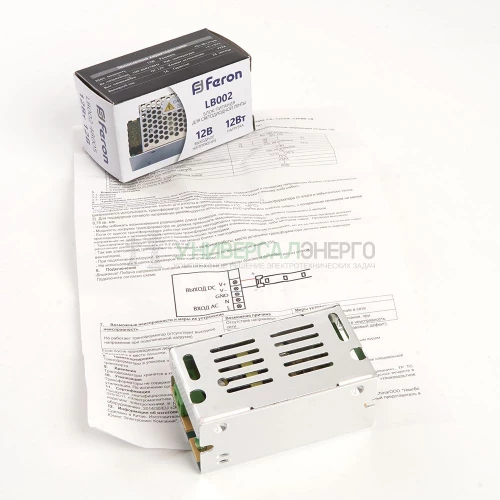 Трансформатор электронный для светодиодной ленты 12W 12V (драйвер), LB002 48005 фото 6