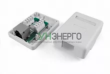 Розетка компьютерная 1-м ОП SB1-1-8P8C-C5e-SH-WH RJ45 (8P8C) кат.5E экранир. Dual IDC Hyperline 430229