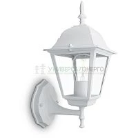 Светильник садово-парковый Feron 4101/PL4101 четырехгранный на стену вверх 60W E27 230V, белый 11013