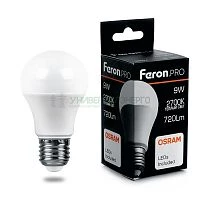 Лампа светодиодная Feron.PRO LB-1009 Шар E27 9W 2700K 38026