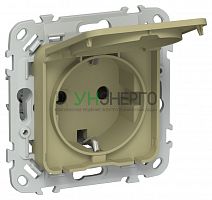 Розетка СП FLITE РСшкр11-1-44-ФлО 16А IP44 с заземл. с защ. шторками и крышкой безвинтовое крепление механизм олив. IEK FI-R16-16-1-44-K26 Розетка СП FLITE РСшкр11-1-44-ФлО 16А IP44 с заземл. с защ. шторками и крышкой безвинтовое крепление механизм олив. IEK FI-R16-16-1-44-K26