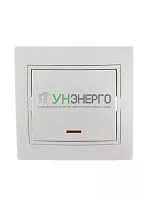 Выключатель 1-кл. СП Mira 10А IP20 с подсветкой с бел. вставкой бел. LEZARD 701-0202-111