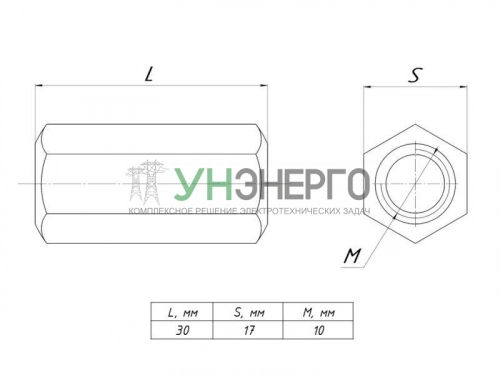 Гайка соединительная М10 EKF gsm10 фото 2