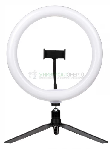 Лампа кольцевая светодиодная 30 см, 16 Вт, 2700-6400 К+RGB, штатив наст., диммер, ПДУ, USB, TDM фото 9