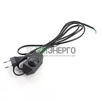 Сетевой шнур с диммером 230V 2м, черный, DM103-200W 23059