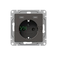 Розетка СП Эпика 16А с 2 USB-C с заземл. защ. шторки механизм мокко EKF UP1-SOM-111-2USBC Розетка СП Эпика 16А с 2 USB-C с заземл. защ. шторки механизм мокко EKF UP1-SOM-111-2USBC