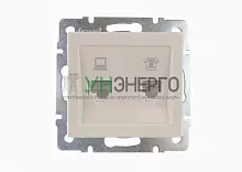 Механизм розетки компьютерной + телефонной 2-м СП Rain RJ45 + RJ11 16А IP20 крем. LEZARD 703-0388-143