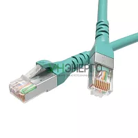 Патч-корд экранированный CAT6A S/FTP 4х2 LSZH 1м бирюз. DKC RN6ASF4510AQ