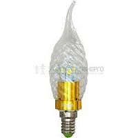 Лампа светодиодная, 6LED(3.5W) 230V E14 6400K золото, LB-78 25372