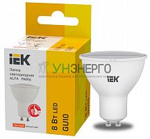 Лампа светодиодная Alfa 8Вт PAR16 софит 3000К GU10 230В (6шт) IEK LLA-PAR16-8-230-3-GU10-6 Лампа светодиодная Alfa 8Вт PAR16 софит 3000К GU10 230В (6шт) IEK LLA-PAR16-8-230-3-GU10-6