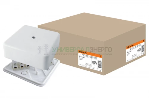 Коробка распаячная КР 50х50х20 ОП с клем. колодкой белая IP40 TDM