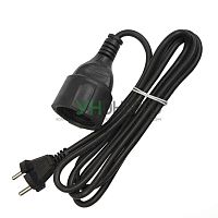 Удлинитель-шнур 1х2м без заземл. 10А IP20 ПВС 2х1 черн. DOMTOK 2338