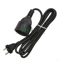 Удлинитель-шнур 1х2м без заземл. 10А IP20 ПВС 2х1 черн. DOMTOK 2338