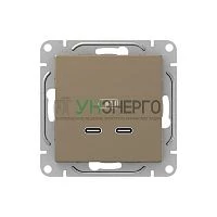 Розетка 2-м СП Эпика USB-C механизм шампань EKF UP1-SOC-2USBC Розетка 2-м СП Эпика USB-C механизм шампань EKF UP1-SOC-2USBC