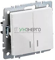 Выключатель 2-кл. СП BRITE ВС10-2-1-БрБ 10А с инд. бел. IEK BR-V20-1-10-K01