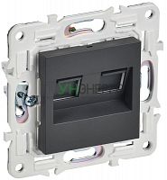 Розетка компьютерная двойн. RJ45 кат.5E SKANDY SK-K03T титан IEK SK-K20-1-K48