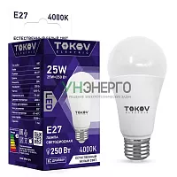 Лампа светодиодная 25Вт А60 4000К Е27 176-264В TOKOV ELECTRIC TKE-A60-E27-25-4K