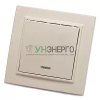 Выключатель 1-клавишный с индикатором STEKKER, PSW10-9001-02, 250В, 10А, серия Эрна, слоновая кость 39228