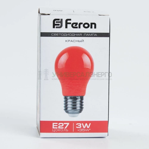 Лампа светодиодная Feron LB-375 E27 3W красный 25924 фото 3
