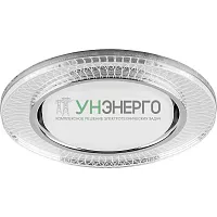 Светильник встраиваемый с белой LED подсветкой Feron CD4038 потолочный GX53 без лампы, прозрачный, хром 40505