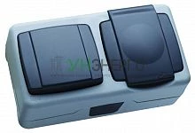Выключатель 1-кл. + розетка IP44 с крышкой Makel 37064202 Выключатель 1-кл. + розетка IP44 с крышкой Makel 37064202