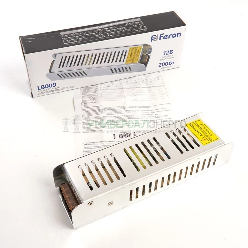 Трансформатор электронный для светодиодной ленты 200W 12V (драйвер), LB009 21498 фото 5