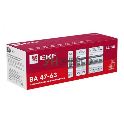 Выключатель автоматический модульный 4п C 40А 4.5кА ВА 47-63 PROxima EKF mcb4763-4-40C-pro фото 4