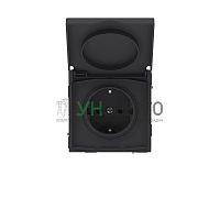 Розетка силовая KANT IP44 2P+E защ. шторки с крышкой черн. уголь DKC 7012013 Розетка силовая KANT IP44 2P+E защ. шторки с крышкой черн. уголь DKC 7012013